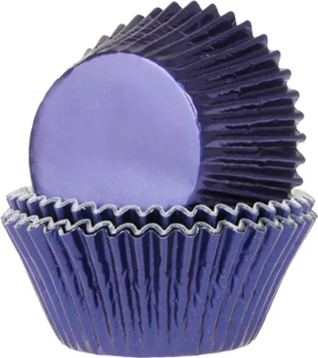 Produktbild von 24 Muffinförmchen Metallic blau