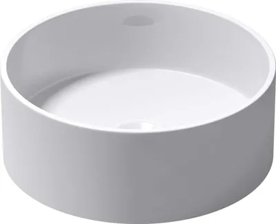 Immagine prodotto di doporro Lavabo da Appoggio, Lavandino Bagno 40x40x15cm, Lavabo Tondo da Minerale Fuso Colossum804, Bianco Lucido