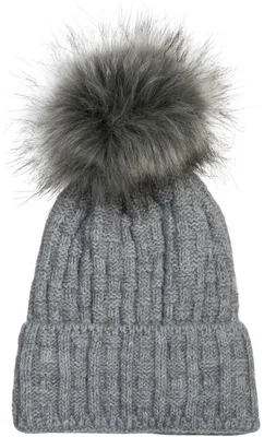 Produktbild von styleBREAKER Uni warme Strick Bommelmütze mit Flecht Muster und Fleece Futter, Winter Fellbommel Mütze 04024171