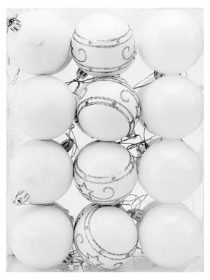 Image de CASARIA® Set de 24 boules de Noël en plastique robuste Décoration pour sapin blanc Ø 6cm Décoration de Noël intérieur
