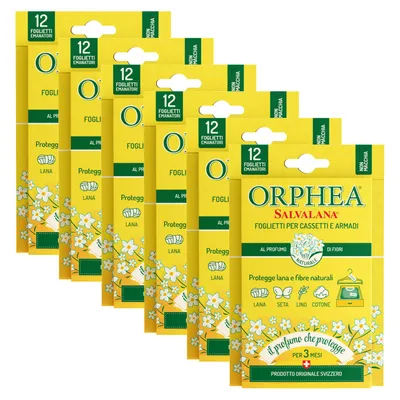 Immagine prodotto di Orphea Salvalana, Foglietti Emanatori per Cassetti e Armadi, per Lana e Vestiti Tutta la Stagione, Profumo di Fiori, Confezione da 6 Pezzi