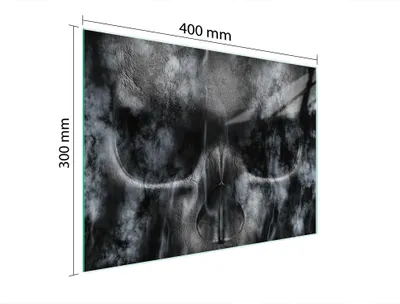 Produktbild von Schneidebrett Herdabdeckplatte Multiglasschneidplatte 40x30 cm Schädel Schwarz