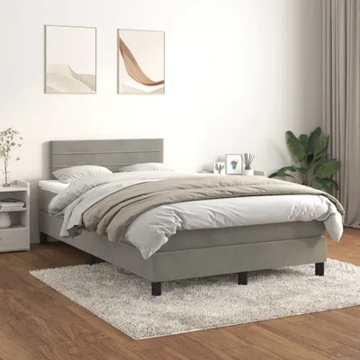 Obrázok produktu pre vidaXL Boxspring posteľ s matracom Svetlo sivá 120x200 cm Velvet