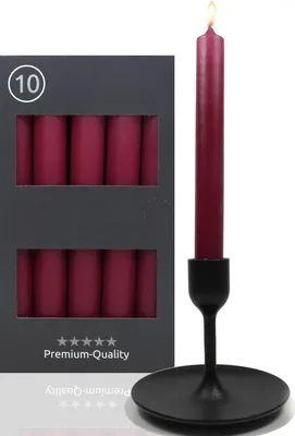 Produktbild von 10er Set Tafelkerzen 18,5cm Rot 7 Std Brenndauer, für Kerzenständer