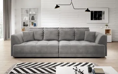 Image de DOMO-HOME Grand canapé TIGA avec assises extensibles électriquement 302x136cm| Stylé et  Design moderne pour votre salon | Canapé-lit confortable | Couleur grise | RIVIERA
