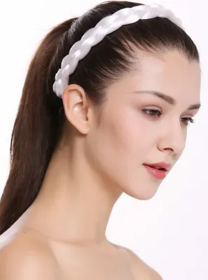 Produktbild von WIG ME UP Geflochtenes breites Haarband Weiß CXT-005-138