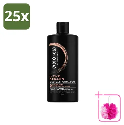Productafbeelding van 25 x Syoss Keratin Diepverzorgende Shampoo - 440 ml - Voordeelverpakking - 25 stuks