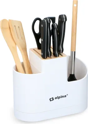 Produktbild von Alpina Küchenutensilien Halter Organizer Weiß 500 g Löffel Topf mit Messerhalter