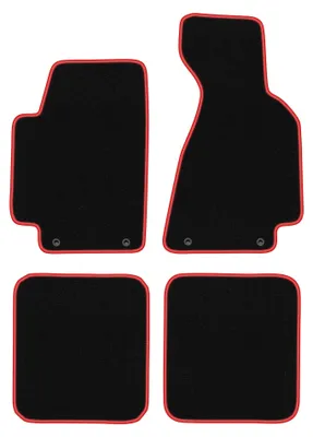 Obrázek produktu pro Velurové autokoberce pro: Audi 80 B5 1994-2000 (kabriolet) – sada 4 ks, černo-červené, na míru – Wielganizator CARLUX
