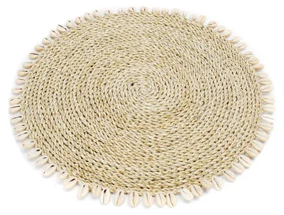 Image de Bazar Bizar Set de table herbe de mer et coquillage marron 38x38x1cm