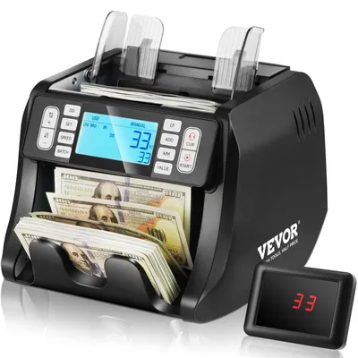 Geldzählmaschine mit Falschgelderkennung, 1200 Banknoten/min, 500er Trichter