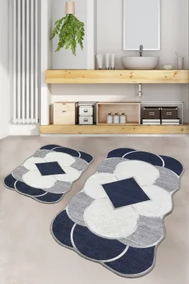 Produktbild von Mijolnir, Corte, Badematten-Set (2 Stück), 100 % POLYESTER, Dunkelblau, 60 x 100 cm