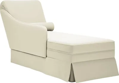 Produktbild von Möbel Chaiselongue mit Nackenrolle und Rechter Armlehne Creme Samt - Recamieren 4009789