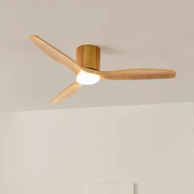 Produktbild von WIND CALM CUSTOM WOVEN - Leiser Deckenventilator 40W Ø132 cm aus 100 % Holz mit LED-Licht