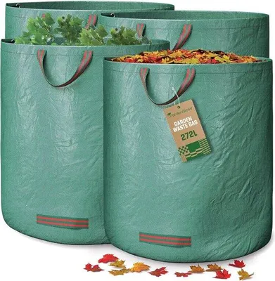 Produktbild von Famanu Gartenabfallsäcke mit Griffen - 272L hohe Kapazität - UV-beständig und wasserabweisend - wiederverwendbare und stabile Gartenbeutel