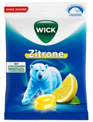 Produktbild von Open Food Hustenbonbons - Zitrone mit Menthol ohne Zucker - Wick - 72g, 72 g, C, e160a, e160ai, e330, e950, e953, e955, Säuerungsmittel: Citronensäure, 06%), 6%), Sucralose), Acesulfam K, Süßungsmittel (Isomalt,..., 950 kJ, 228 kcal