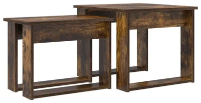 Productafbeelding van Set van 2 Houten Nesting Salontafels voor de Woonkamer