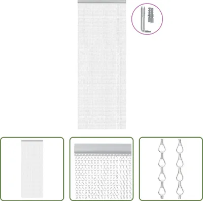 Obrázek produktu pro The Living Store řetízkový závěs na dveře 80x201 cm hliník