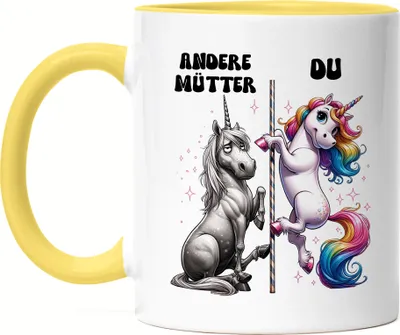 Produktbild von Andere Mütter Du Einhorn Tasse Gelb Lustige Muttertagsgeschenk Kinder