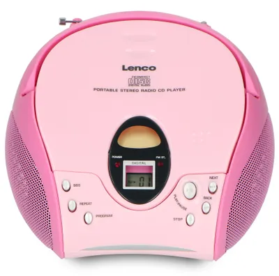 Produktbild von Lenco SCD-24 Pink - Tragbares FM-Radio mit CD-Player - Kopfhöreranschluß - Pink