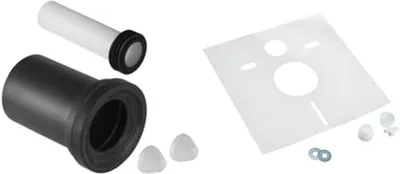 Anschlussset für Wandtoilette mit Schallschutz - D90/110, 180 mm, Weiß