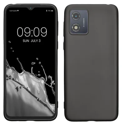 Produktbild von kwmobile Handyhülle für Motorola Moto E13 Hülle - Silikon Case metallisch schimmernd - Schutzhülle Cover - Metallic Grau