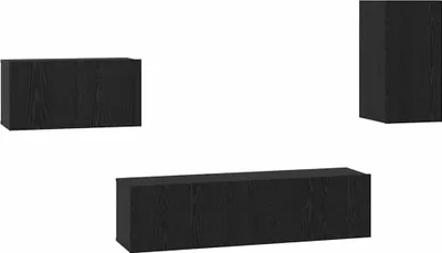 Obrázek produktu pro vidaXL TV skříňka se zásuvkami černá dubový vzhled dřevěný materiál