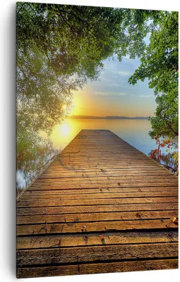 Produktbild von Bild auf Leinwand - Leinwandbild - Einteilig - Brücke See - 80x120cm - Wand Bild - Wanddeko - Wandbilder - Leinwanddruck - Kunstdruck - Wanddekoration - Leinwand bilder - Wandbild - PA80x120-3528