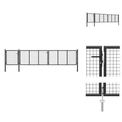 Produktbild von vidaXL Gartentor Stahl 500×75 cm Anthrazit -  Gartentore