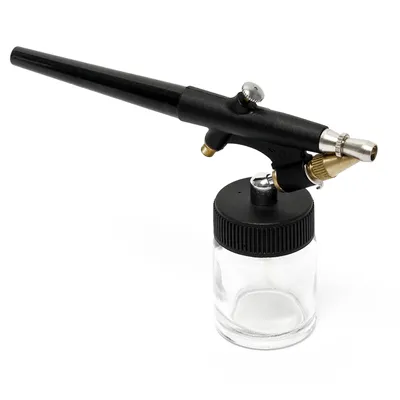 Obrázek produktu pro Airbrush pistole Wiltec typ 138 s jednočinnou funkcí, tryskou Ø 0,8 mm, 2 barevnými kalíšky, pipetou a hadičkou pro modelování, zdobení nehtů atd.