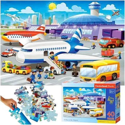 Zdjęcie produktu dla Castorland A Day at the Airport 40 Maxi pcs, 40 szt., Kreskówki, 4 lat(a)