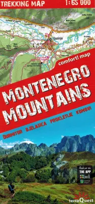 Image de Carte de randonnée laminée des montagnes du Monténégro 1:65 000