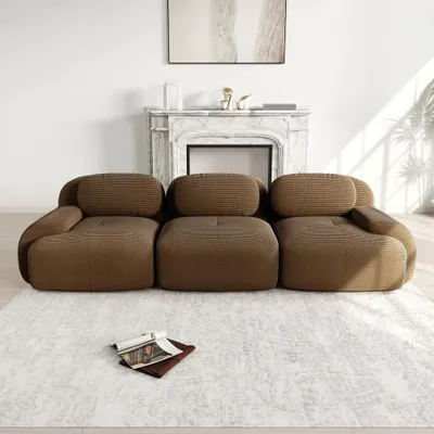 Zdjęcie produktu dla Modułowa sofa dwuosobowa, bez ram, szerokość 298 cm, kolor: brązowy