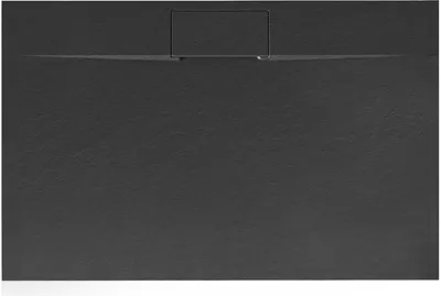 Produktbild von VBChome Duschwanne 120 x 90 x 2,5 cm Schwarz Steinstruktur Duschtasse Extra Flach Rechteckig Ablaufgarnitur Abdeckplatte SMC Verbundwerkstoff Universelle Installation Siphon Rechteckig 90x120 cm Lang