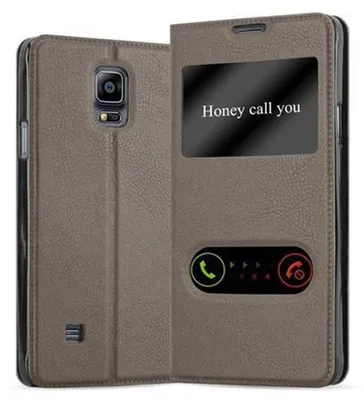 Image de Cadorabo Housse pour Samsung Galaxy NOTE 4 Housse en marron Housse pour portable Book Case Cover Etui