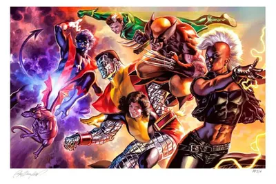 Productafbeelding van Marvel X-Men Kunstprint: "The X-Men" van Felipe Massafera, 46 x 66 cm - ongeramd