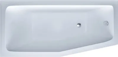 A top-down view of a white bathtub.