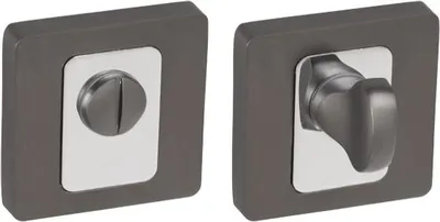Zdjęcie produktu dla Kwadratowa płytka WC grafit/chrom do klamki KUCHINOX MADERA