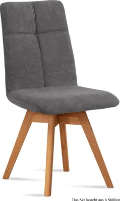 Produktbild von Esszimmerstuhl drehbar (6er-Set) Dorea 47x92x60 Eiche geölt/Grau