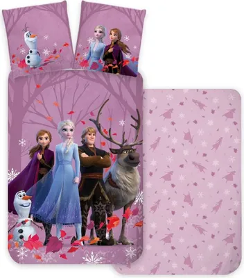 Obrázek produktu pro Disney Frozen fialová sada dětského povlečení 100×135 cm, 40×60 cm