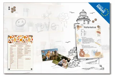 Produktbild von banjado Magnettafel aus Glas, beschreibbar, 75x50cm groß, ESG Sicherheitsglas mit Motiv Leuchtturm 6 [MTGQ2 13076]