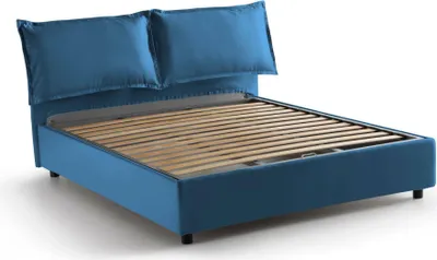 Produktbild von Doppelbett Dgnahor, Containerbett mit Stoffbespannung, 100%  Italy, Frontöffnung, passend für Matratze Cm 140x200, Blau