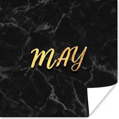 Produktbild von MuchoWow® Poster Zitat - Kalender - Mai - Gold 50x50 cm - Wohnzimmerdekoration