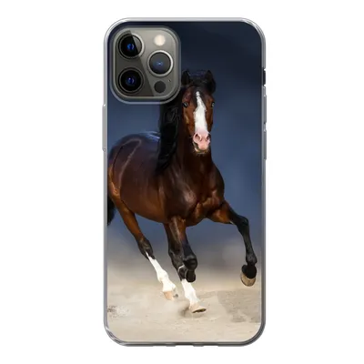 Produktbild von MuchoWow® Handyhülle Schutzhülle Hülle für iPhone 13 Pro Pferde - Tiere - Sand Silikon Softcase Handy Hülle - Handy-Tasche