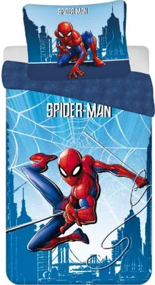 Obrázek produktu pro Jerry Fabrics Bavlněné povlečení 140x200 Spider-man modrý povlak na polštář 70x90 JF 02