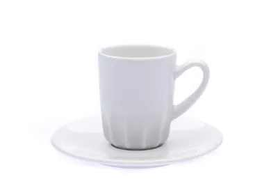 Zdjęcie produktu dla Filiżanka ze spodkiem, 80 ml, biała, Ribby, czeska porcelana, G. Benedikt