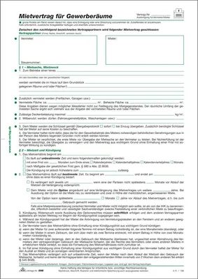 Immagine prodotto di 50xRNK Verlag 598 Contratto di locazione per locali commerciali 6 pagine piegate in DIN A4