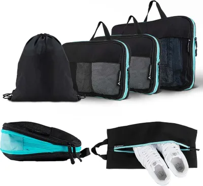 Image de ATACAMA Sacs de compression pour sac à dos et valise - Lot de 6 - Noir
