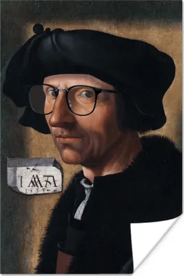 Produktbild von MuchoWow® Poster Selbstporträt - Jacob Cornelisz van Oostsanen - Brille 20x30 cm - Papierdruck