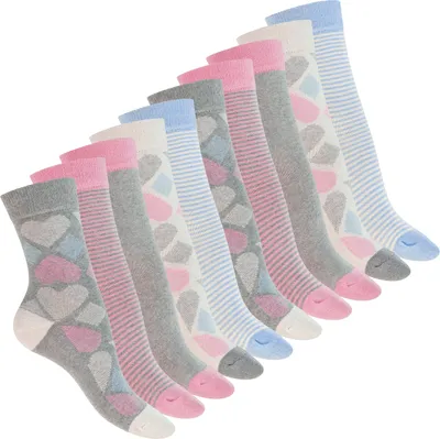 Produktbild von Celodoro Damen Motivsocken (10 PAAR) Süße Muster Crew Socken - Pink Carnation 39-42